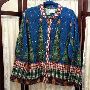 Sugar Street Weavers Christmas sweater cardigan